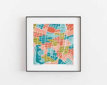 Roanoke VA - Map Print