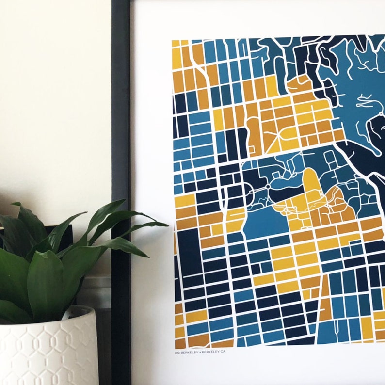 UC Berkeley Map Print Etsy