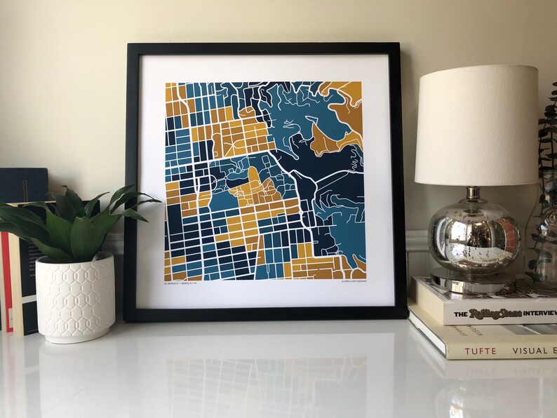 UC Berkeley Map Print Etsy