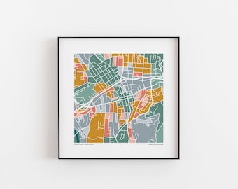Asheville NC - Downtown - Map Print