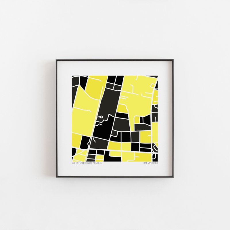 Randolph Macon Campus Map Randolph-Macon College Map Print | Etsy