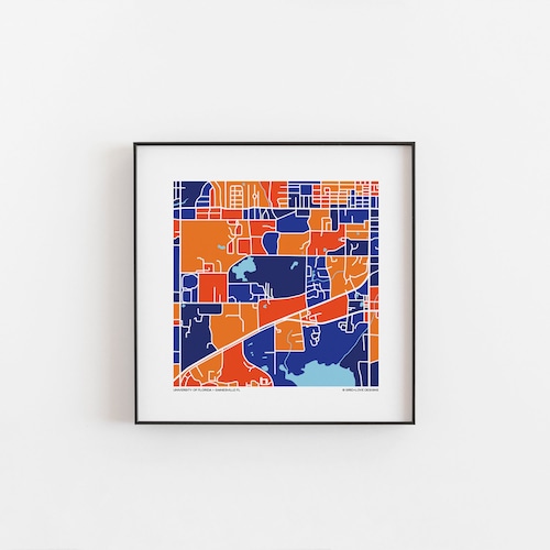 University of Florida UF Map Print College Gift Graduation - Etsy