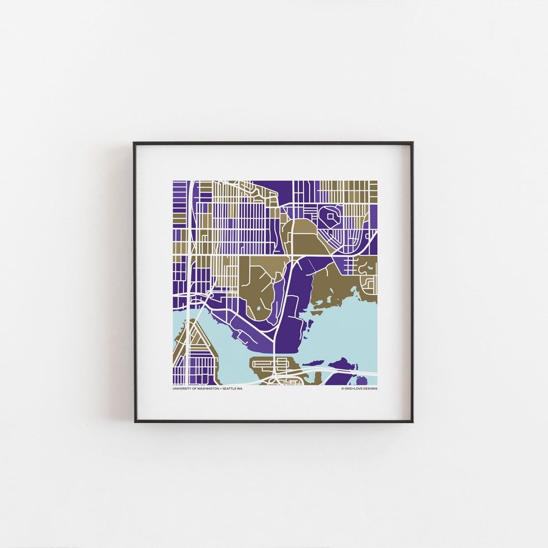 University of Washington - Map Print - Etsy