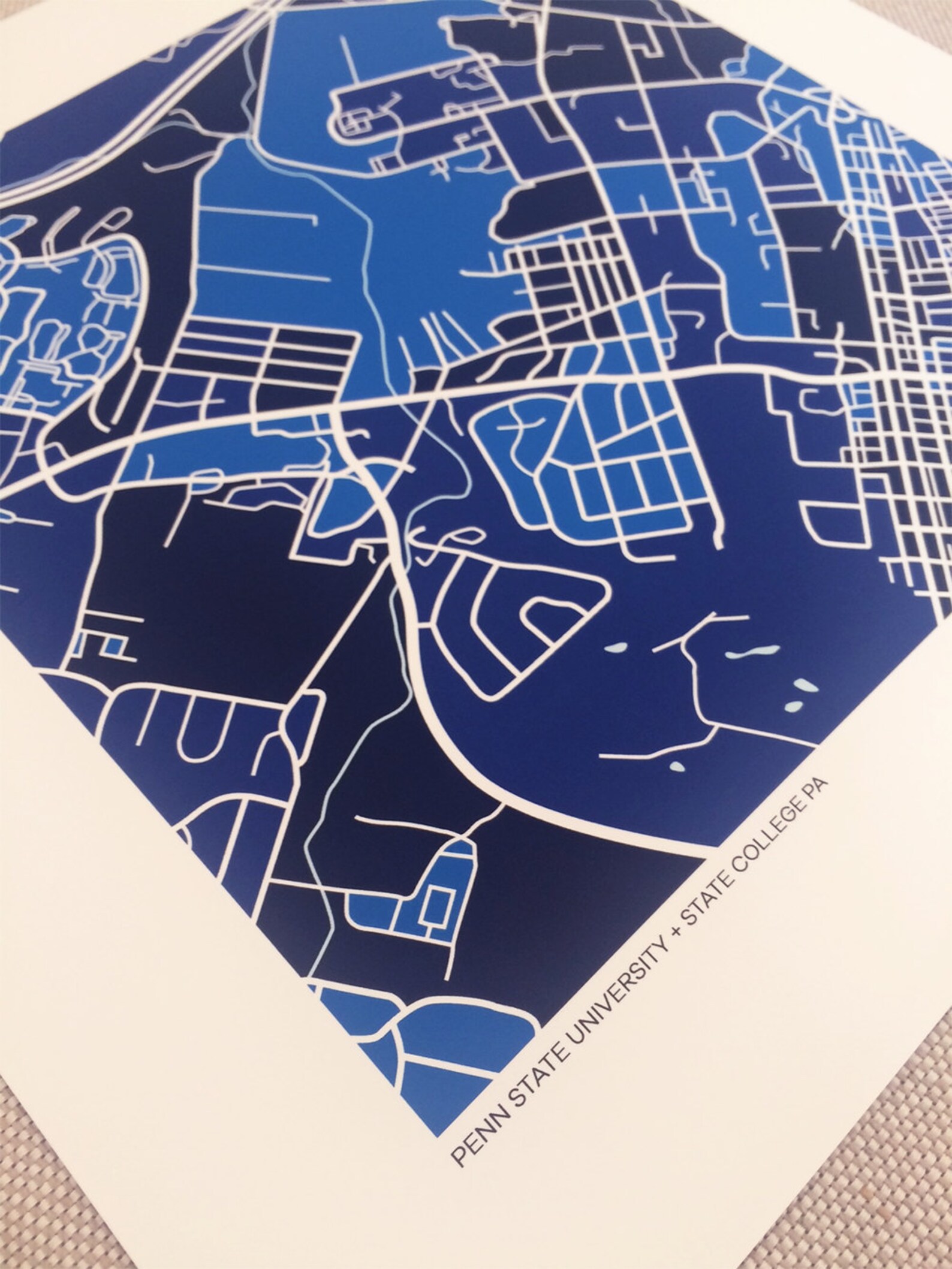 Penn State University Map Print - Etsy