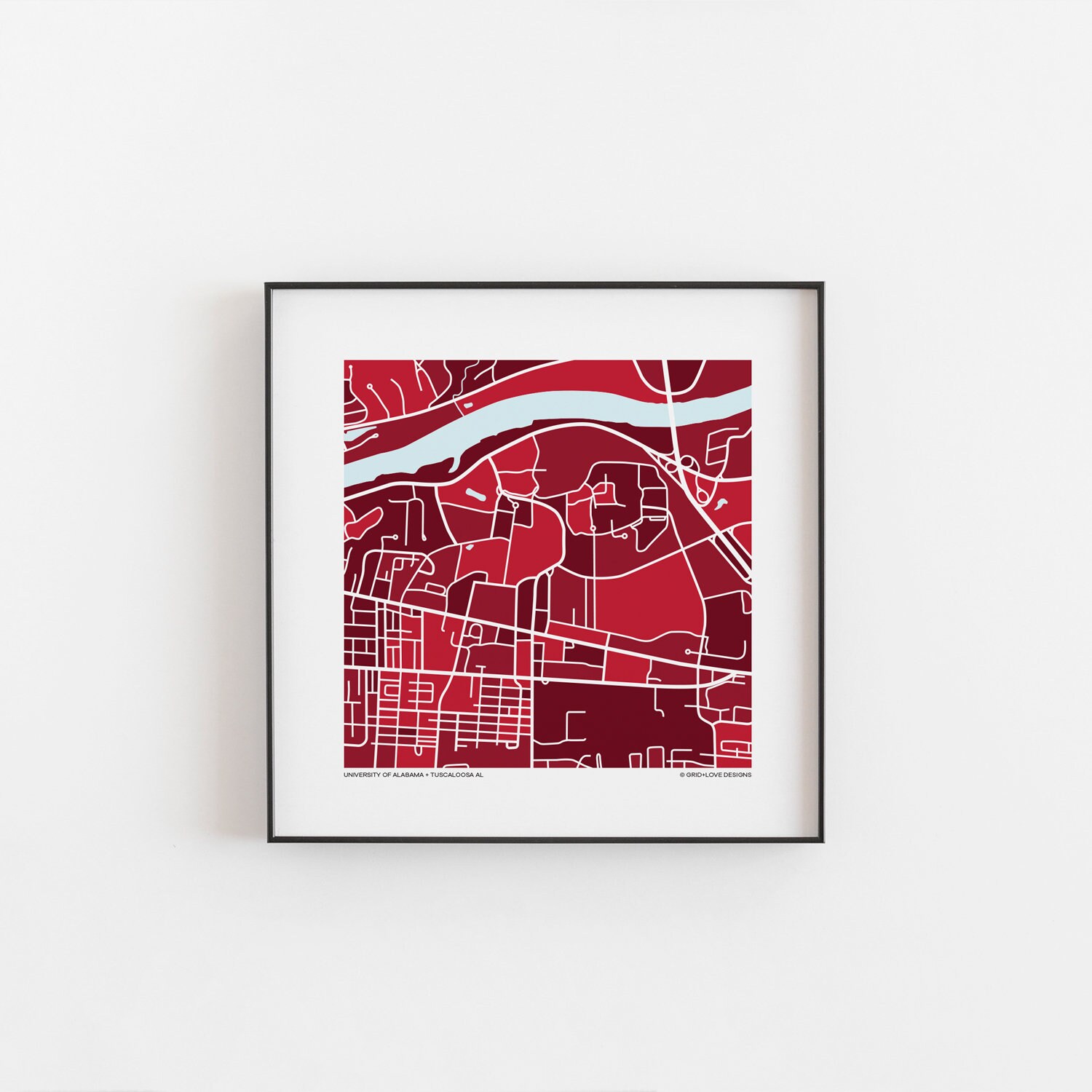 University of Alabama Map Print - Etsy