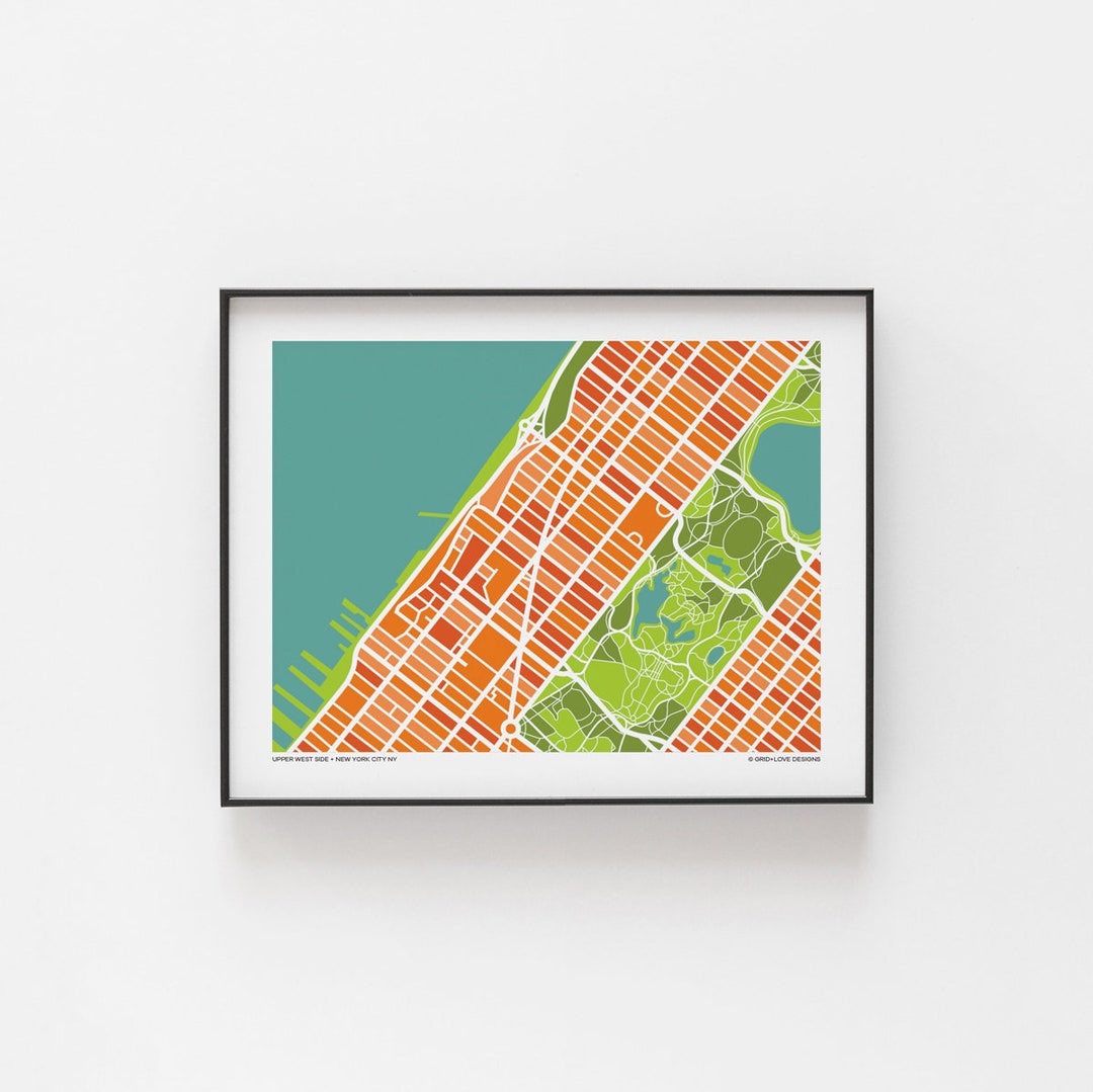 New York City NY - Upper West Side - Map Print - Etsy