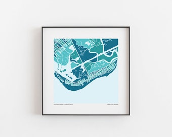 Charleston SC - Sullivan's Island - Map Print