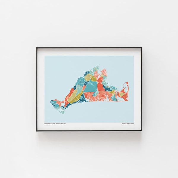 Martha's Vineyard MA - Map Print