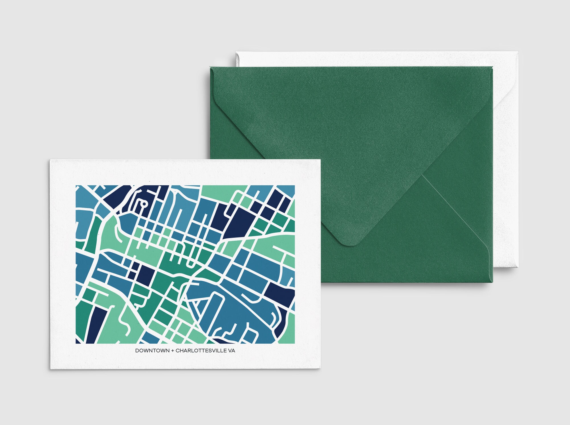 Charlottesville VA Downtown Map Cards Etsy