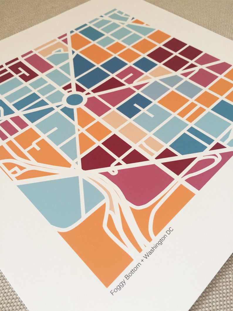 Foggy Bottom DC Map Print Etsy