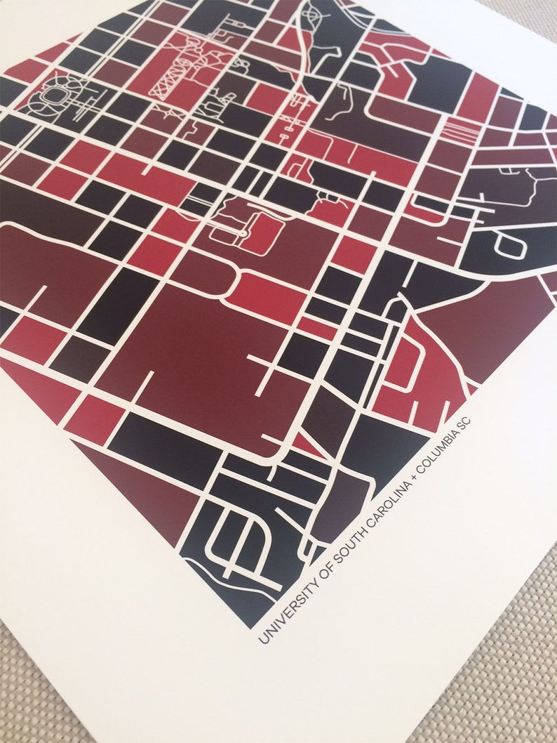 University of South Carolina Map Print - Etsy