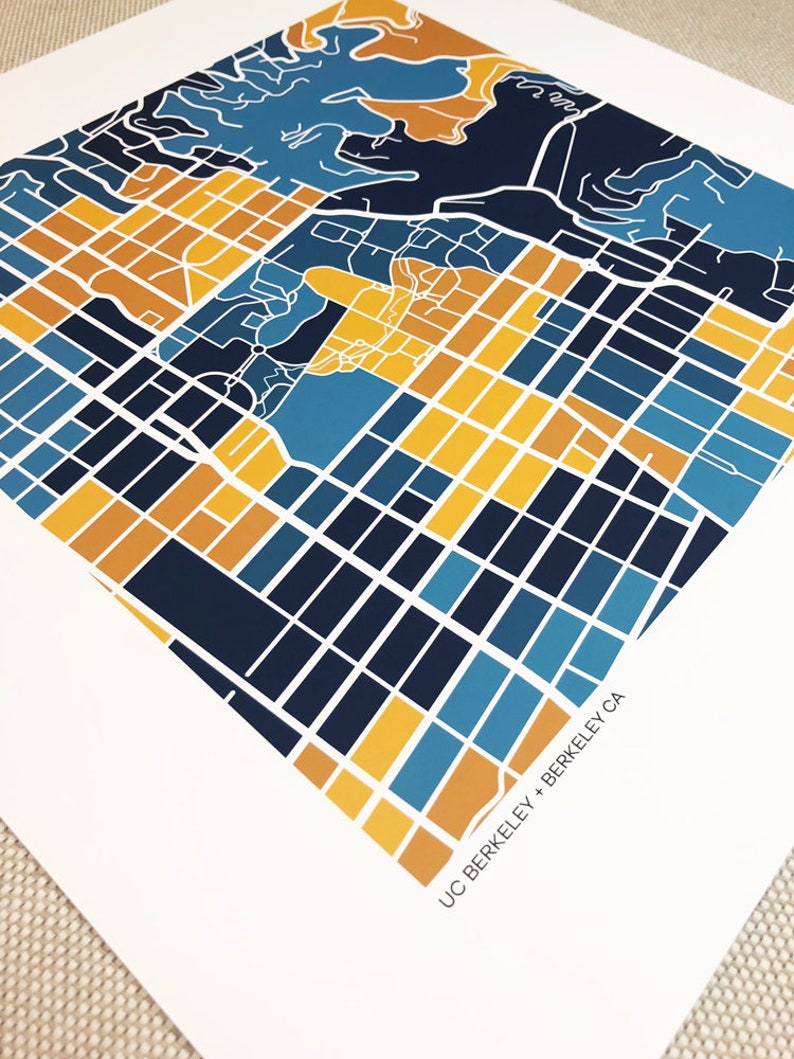 UC Berkeley Map Print Etsy