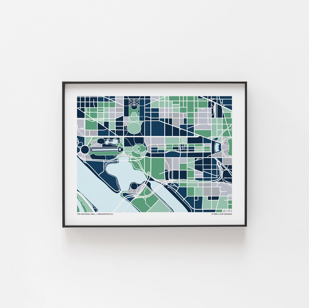 Washington DC - National Mall - Map Print - Etsy