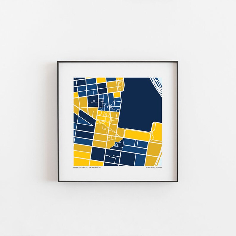 Drexel University Map Print Etsy