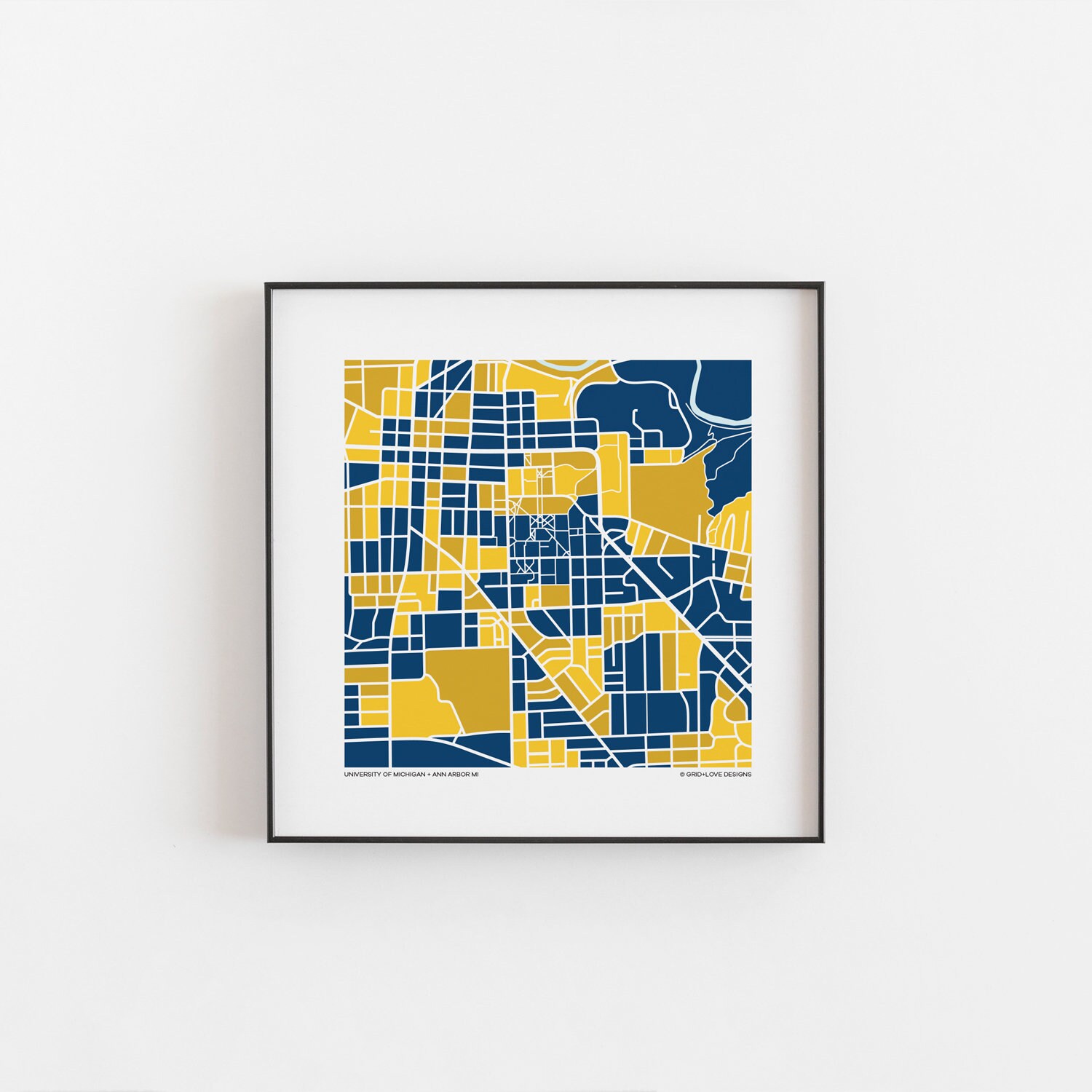 University of Michigan Map Print - Etsy