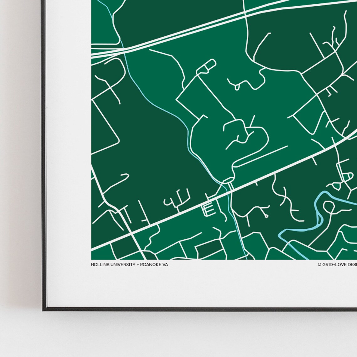Hollins University Map Print Etsy