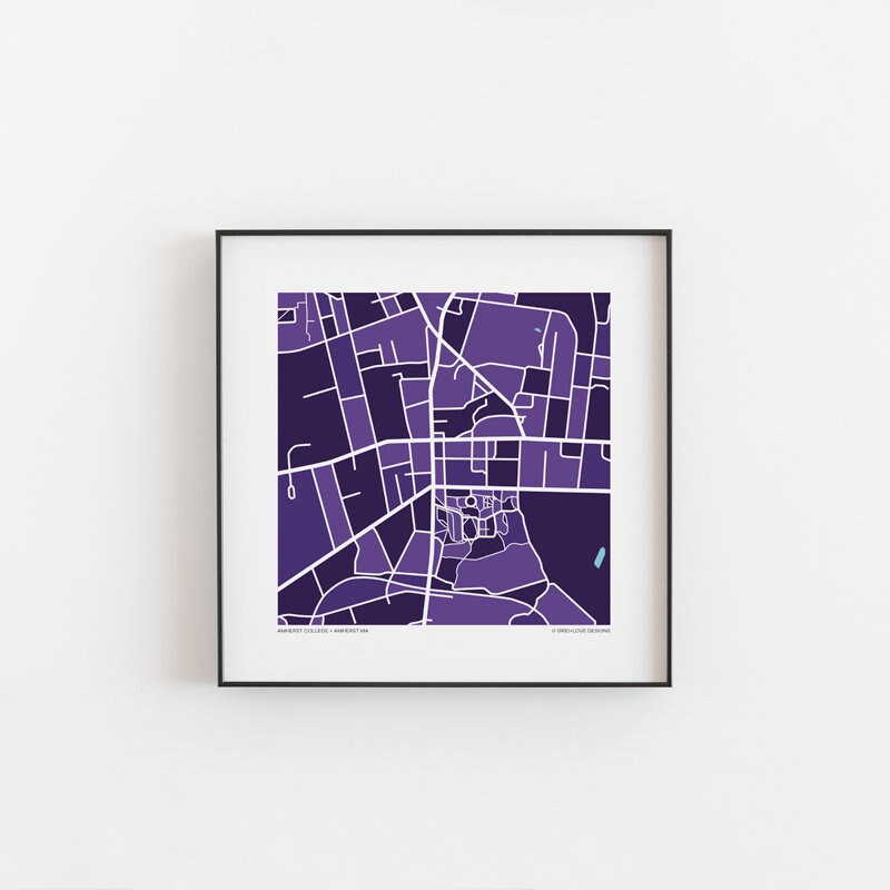 Amherst College Map Print Etsy