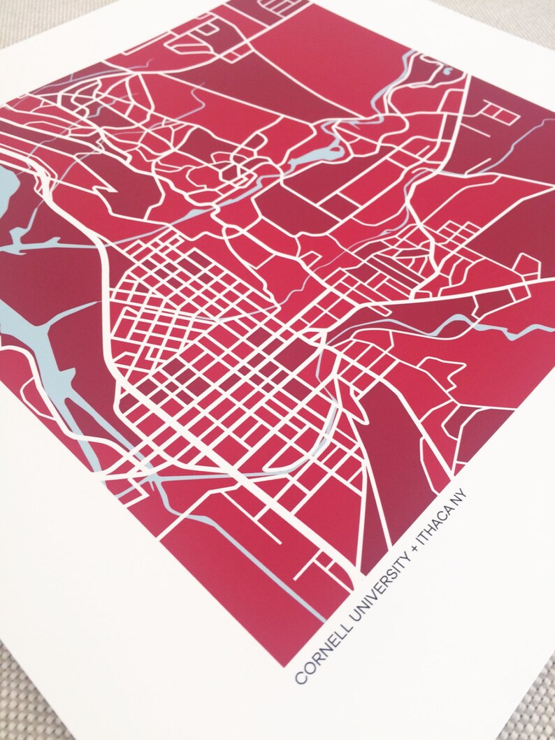 Cornell University Map Print | Etsy