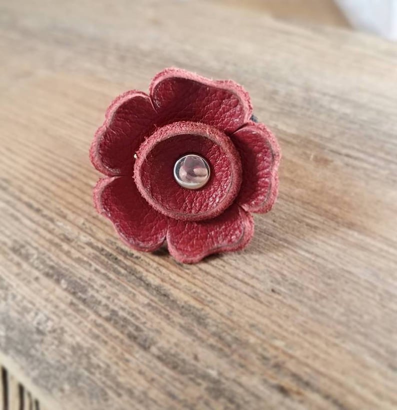 Reclaimed Leather Flower for Dog & Cat Collar image 4