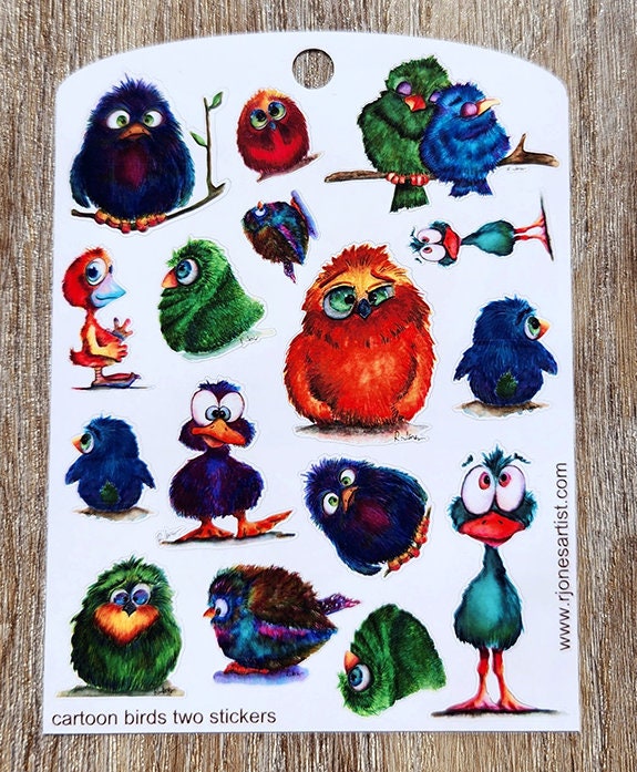 Birds Sticker Pack Songbird Bird Stickers Ephemera Animals 