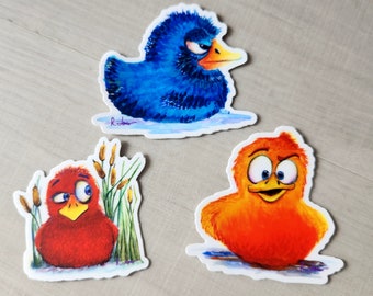 Set of 3 Duck Decals - Triple the Duck , 3 Decals, Outdoor use and weatherproof stickers.