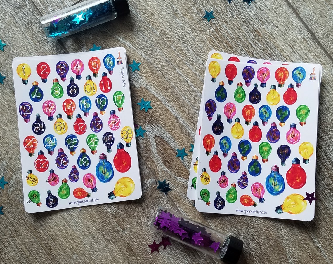 Light Bulb Date Covers Calendar Numbers Date Numbers Etsy