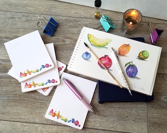 Watercolor Fruit Memo Pad: Handmade Notepad