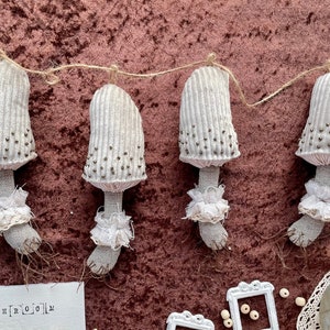 Handcrafted Velvet Mushroom Set, Sustainable and Whimsical Home Decor