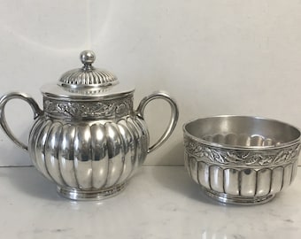 Vintage Silver Plate Sugar and Bowl Set, Vintage Wilcox Silver PlateVintage Meriden Silver Plate, Victorian Silver Plate Urn Container Bowl