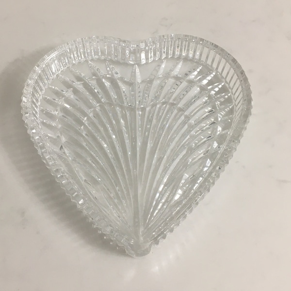 Vintage Waterford Crystal Heart Shaped Dish, Vintage Valentines Day Gift, Vintage Crystal Heart Trinket Dish, Vintage Irish Crystal Heart