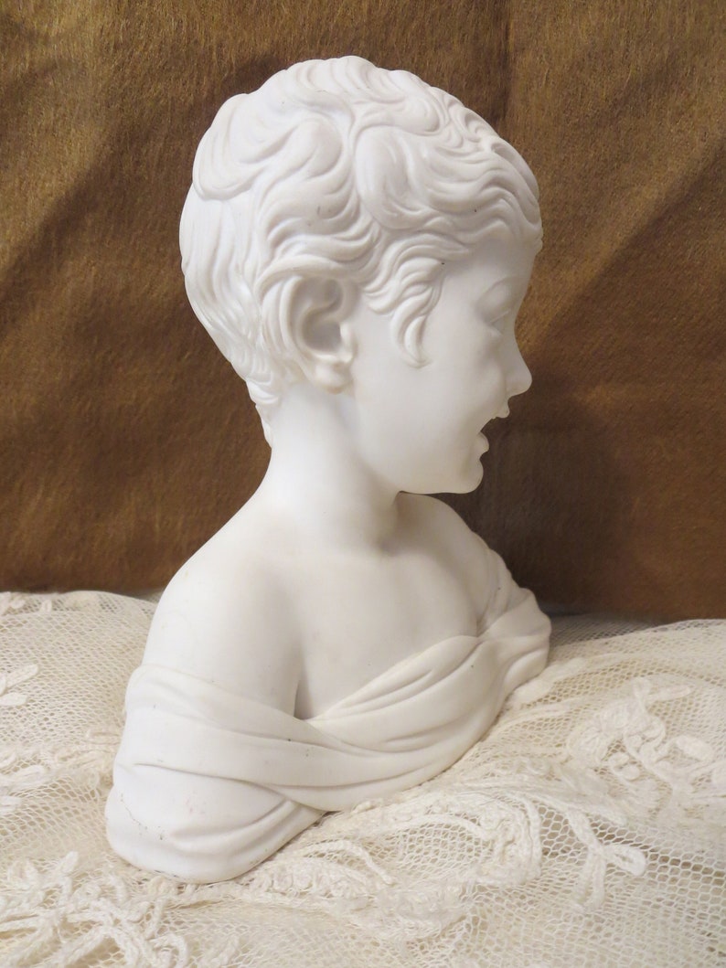 Vintage Bust Statue of Smiling Boy Vintage Italian Composite Etsy