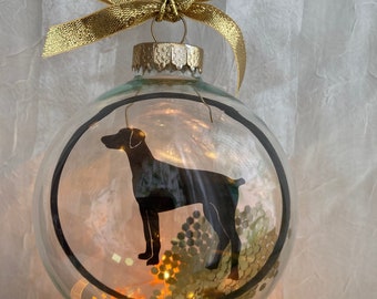 Doberman natural ears ornament