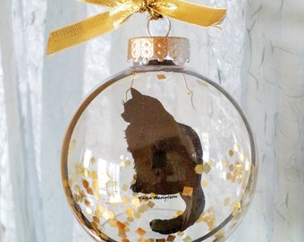 Cat Silhouette Ornament Globe