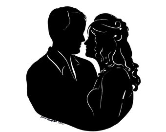 11x14 Silhouette   / wedding silhouette