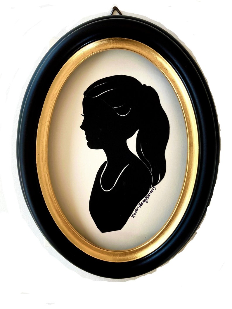 5x7 Black Oval Wood Silhouette Frame Etsy