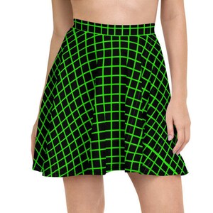 Black and green grid skirt Clearance