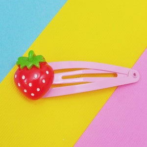 Cute Strawberry Hair Clip, Pastel Kawaii Ichigo Strawberry Fairy Kei Barrette