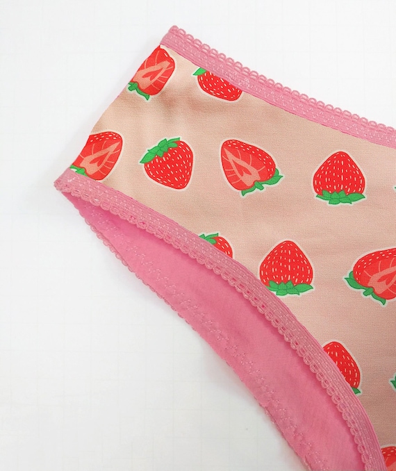Strawberry Panties Strawberry Pink Print Underwear for Women, Handmade  sweetie Pie High Leg Cut -  Canada
