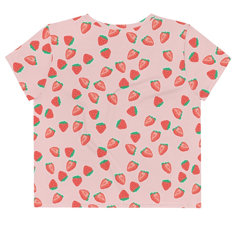 Kawaii Strawberry Shirt Pastel Pink Cropped TShirt with Etsy