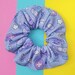 Purple Menhera Scrunchie with Pills Bandages and Syringes - Menhera Yume Yami Kawaii Hair Tie for Nurses, Pastel Purple 