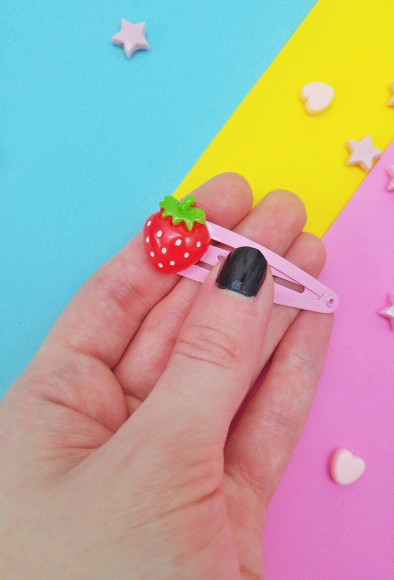 Cute Strawberry Hair Clip Pastel Kawaii Ichigo Strawberry Etsy UK