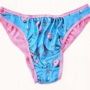 Made To Order Underwear for Men, Your Choice of Print, Pink Back, Handmade High Rise, Sissy Style &quot;Sweetie Pie&quot; Cut, S-3XL