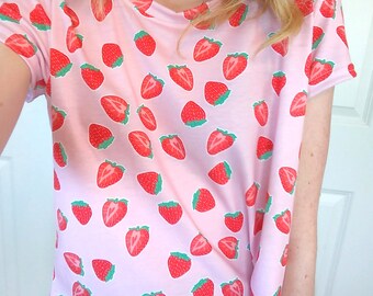 pink strawberry shirt