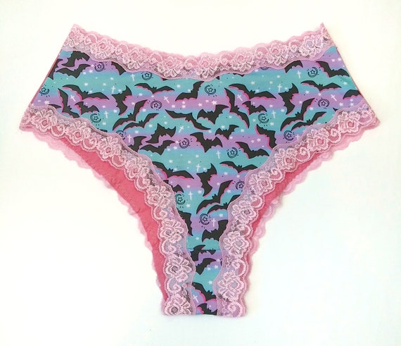 Bat Underwear for Women, Blue and Purple Batty Pastel Goth Panties With  Pink Back, Handmade High Rise, sweetie Pie -  Canada