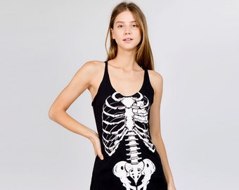 Halloween Tank Top for Women Gift Halloween Skeleton Funny Shirt for Her Graphic Tank for Girl