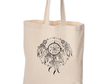 Dreamcatcher tote bag, cute bag, grocery bag, reusable bag, market bag, cotton bag, beach bag, Christmas gift, Birthday gift, screen print
