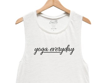 Yoga Tank Top, Yoga Every Day, Muscle Tee, Workout, Gym, Yoga, Fitness, Summer, Black Shirt, Funny Shirt, Womens Shirt, Yoga Top