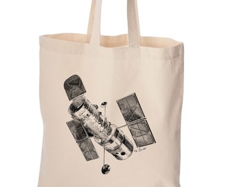 Hubble tote bag, cute bag, grocery bag, reusable bag, market bag, cotton bag, beach bag, Christmas gift, Birthday gift, screen print, school