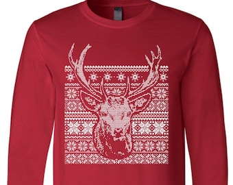 Christmas Shirt, Ugly Sweater Long Sleeve Tshirt, Santa Shirt, Christmas Gift, Christmas Tshirt, Funny Shirt, Holiday Gift, Graphic Tee