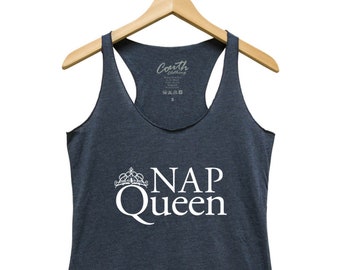 Workout Tank Top, Women's Top, Nap Queen, Yoga Top, Gift for Women, Racerback Tank, Gym Shirt, Hungry Shirt, Funny Shirt